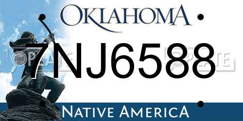 7NJ6588 Oklahoma License Plate