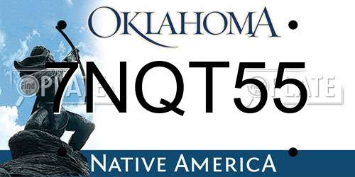 7NQT55 Oklahoma License Plate