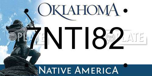 7NTI82 Oklahoma License Plate