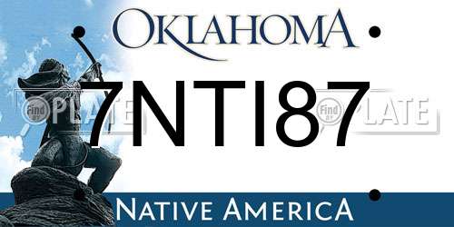 7NTI87 Oklahoma License Plate