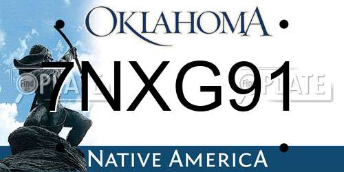 7NXG91 Oklahoma License Plate
