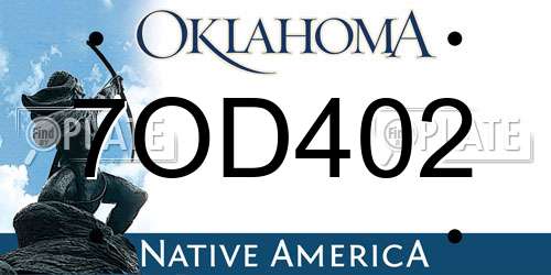 7OD402 Oklahoma License Plate