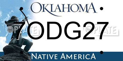 7ODG27 Oklahoma License Plate