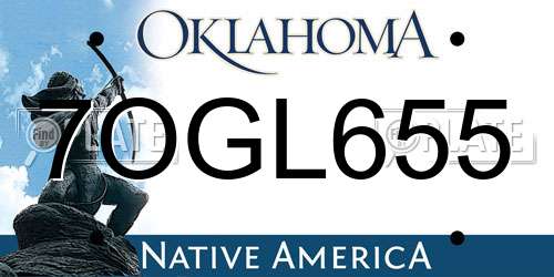 7OGL655 Oklahoma License Plate