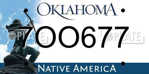 7OO677 Oklahoma License Plate