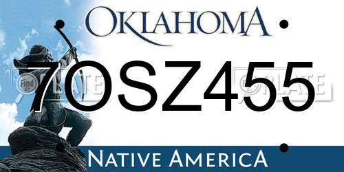7OSZ455 Oklahoma License Plate