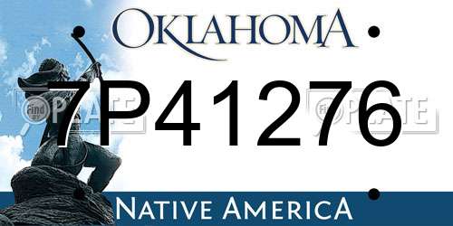 7P41276 Oklahoma License Plate