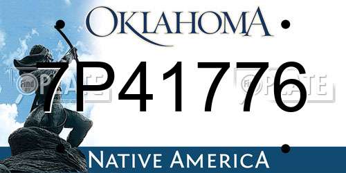 7P41776 Oklahoma License Plate