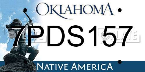 7PDS157 Oklahoma License Plate