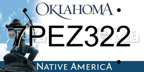7PEZ322 Oklahoma License Plate