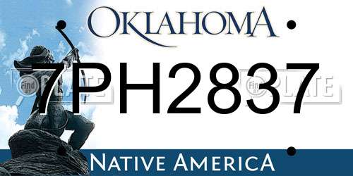 7PH2837 Oklahoma License Plate