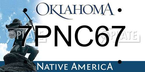 7PNC67 Oklahoma License Plate