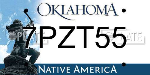 7PZT55 Oklahoma License Plate