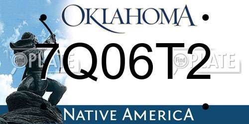 7Q06T2 Oklahoma License Plate