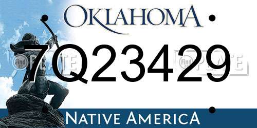 7Q23429 Oklahoma License Plate