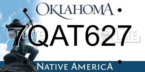 7QAT627 Oklahoma License Plate