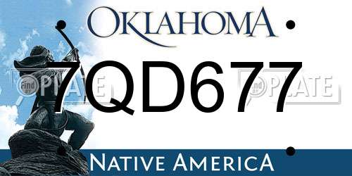 7QD677 Oklahoma License Plate