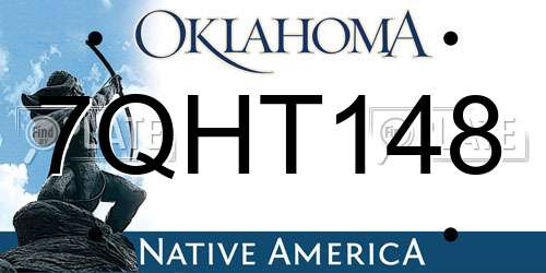 7QHT148 Oklahoma License Plate