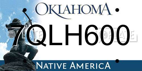 7QLH600 Oklahoma License Plate