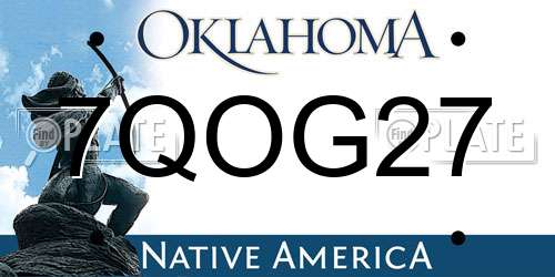 7QOG27 Oklahoma License Plate