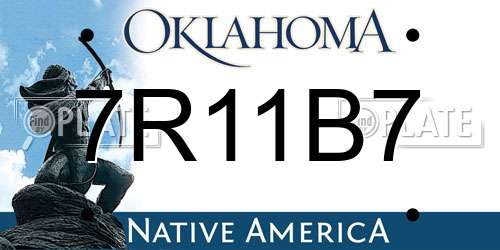 7R11B7 Oklahoma License Plate