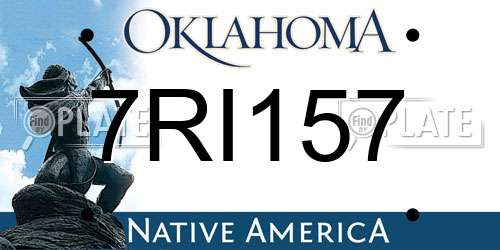 7RI157 Oklahoma License Plate