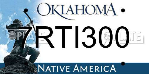 7RTI300 Oklahoma License Plate