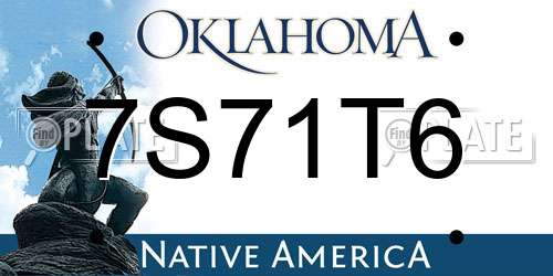 7S71T6 Oklahoma License Plate