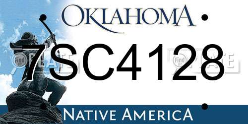 7SC4128 Oklahoma License Plate