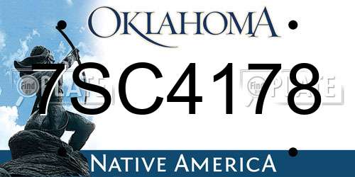 7SC4178 Oklahoma License Plate