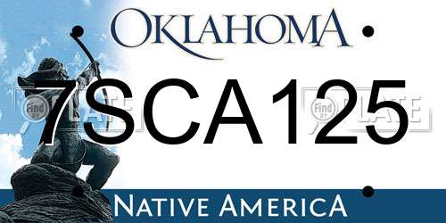 7SCA125 Oklahoma License Plate