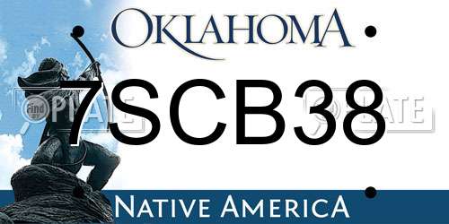 7SCB38 Oklahoma License Plate