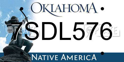 7SDL576 Oklahoma License Plate