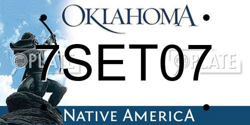 7SET07 Oklahoma License Plate