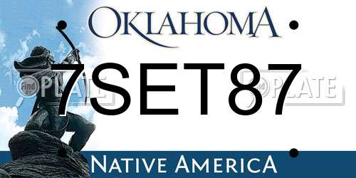 7SET87 Oklahoma License Plate