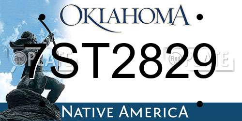 7ST2829 Oklahoma License Plate