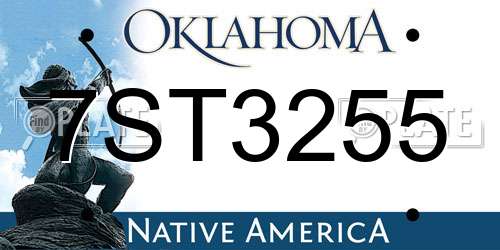 7ST3255 Oklahoma License Plate