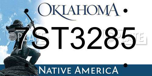 7ST3285 Oklahoma License Plate