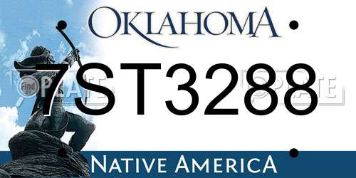 7ST3288 Oklahoma License Plate