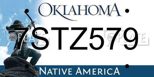 7STZ579 Oklahoma License Plate
