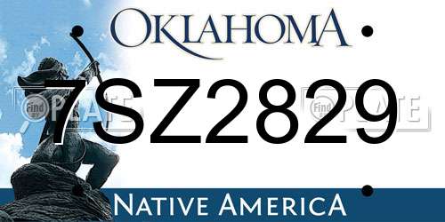 7SZ2829 Oklahoma License Plate