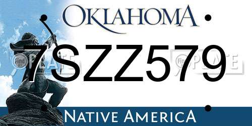 7SZZ579 Oklahoma License Plate