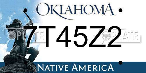 7T45Z2 Oklahoma License Plate