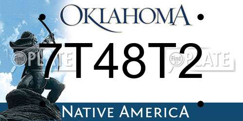 7T48T2 Oklahoma License Plate