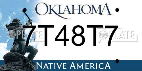 7T48T7 Oklahoma License Plate