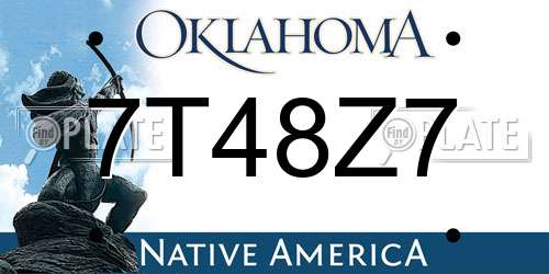 7T48Z7 Oklahoma License Plate
