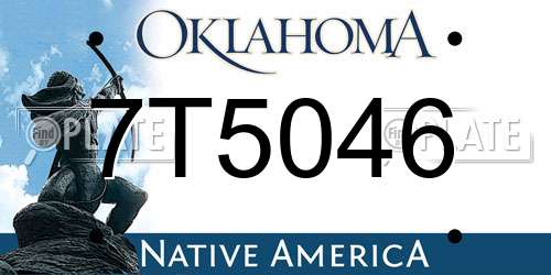 7T5046 Oklahoma License Plate