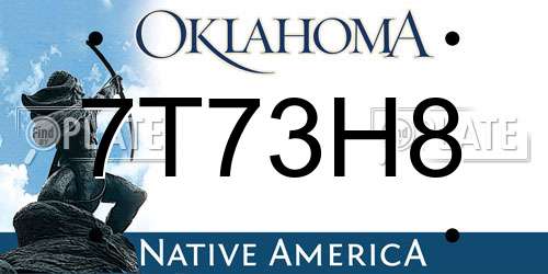 7T73H8 Oklahoma License Plate