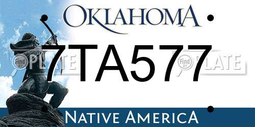 7TA577 Oklahoma License Plate