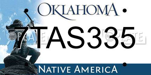 7TAS335 Oklahoma License Plate